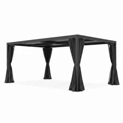 Outdoor Pergola Built for Adjustable Shade Control, 12x20 Ft Aluminum Frame, Waterproof Louvered Roof