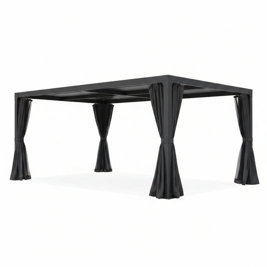 Outdoor Pergola Built for Adjustable Shade Control, 12x20 Ft Aluminum Frame, Waterproof Louvered Roof