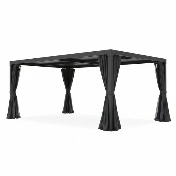 Outdoor Pergola Built for Adjustable Shade Control, 12x20 Ft Aluminum Frame, Waterproof Louvered Roof
